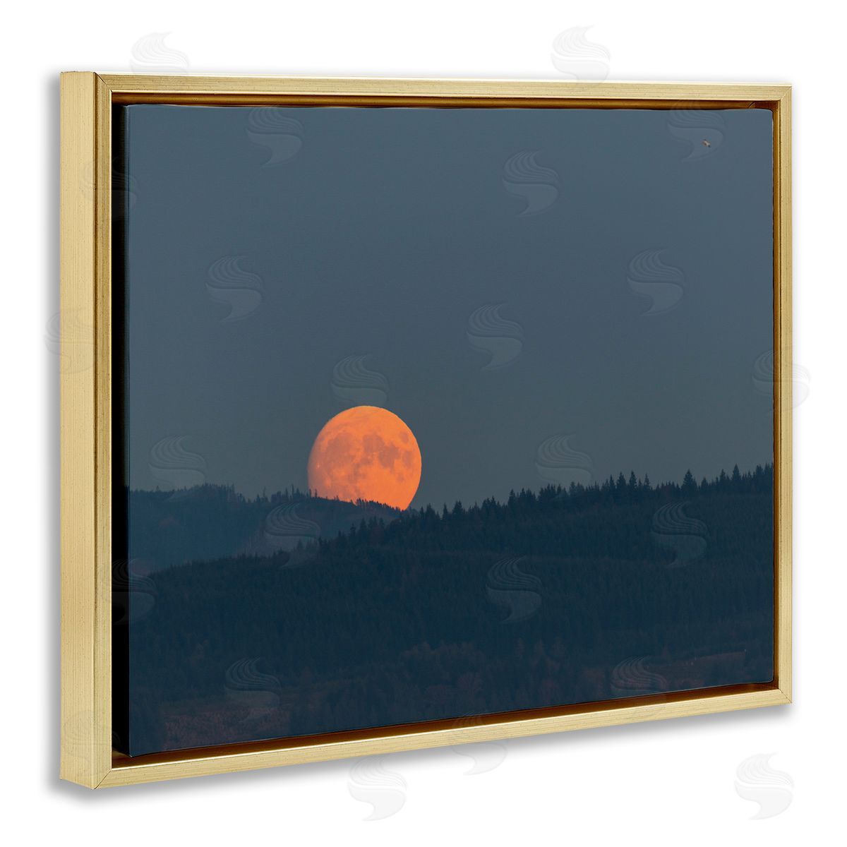 Nancy Crowell Orange Moon over Dark Mountain Tree Forest