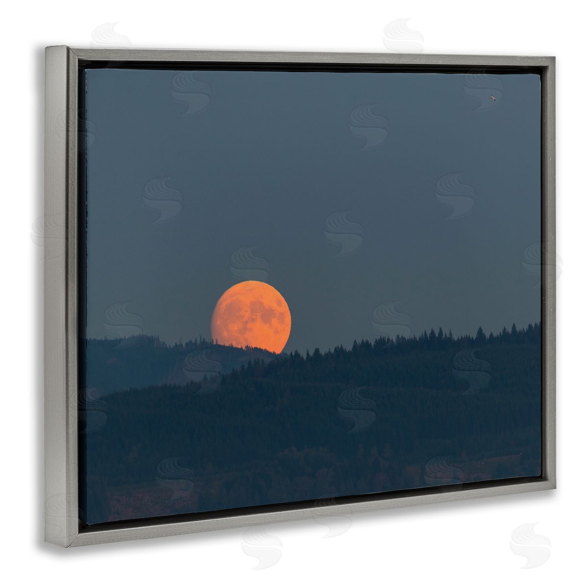 Nancy Crowell Orange Moon over Dark Mountain Tree Forest