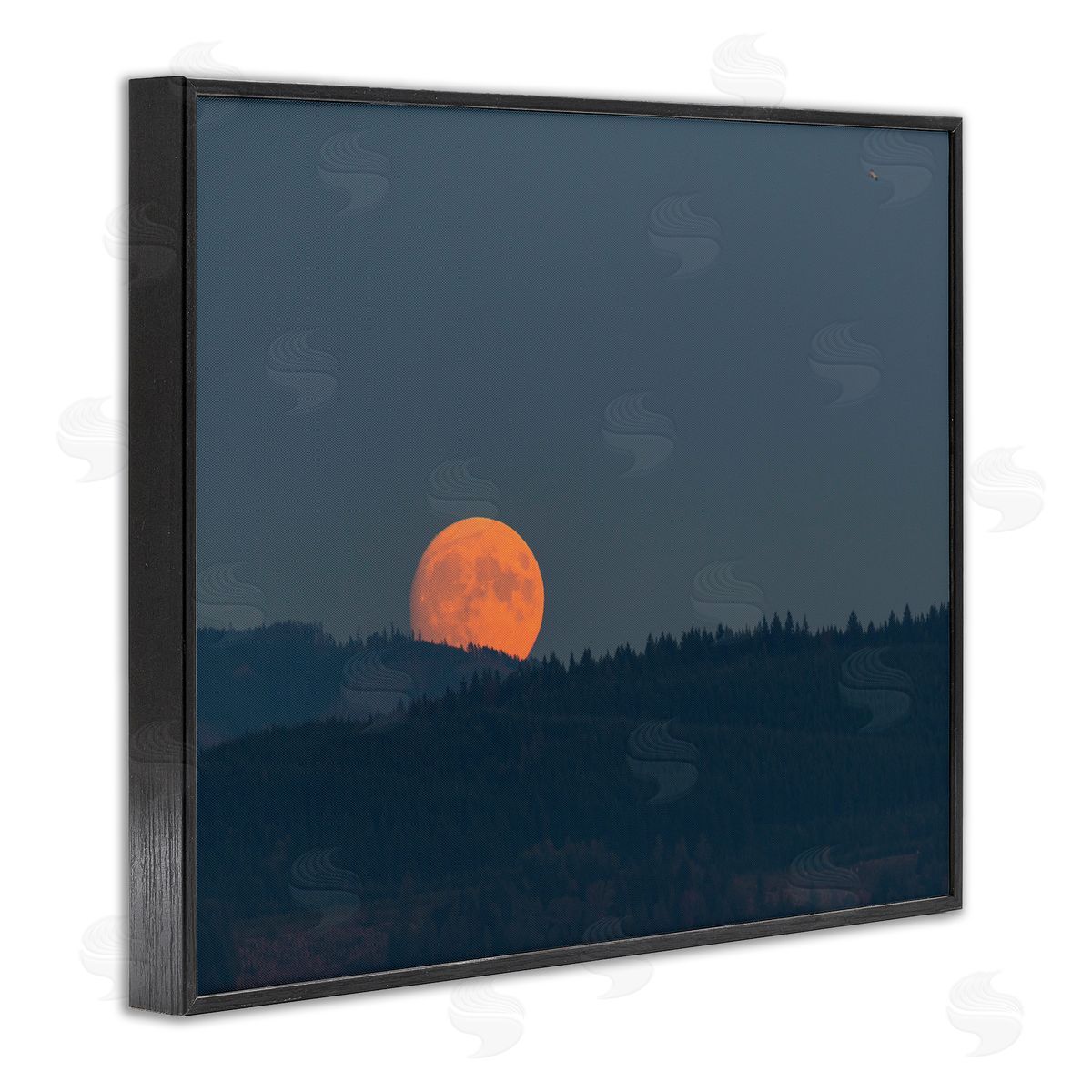 Nancy Crowell Orange Moon over Dark Mountain Tree Forest