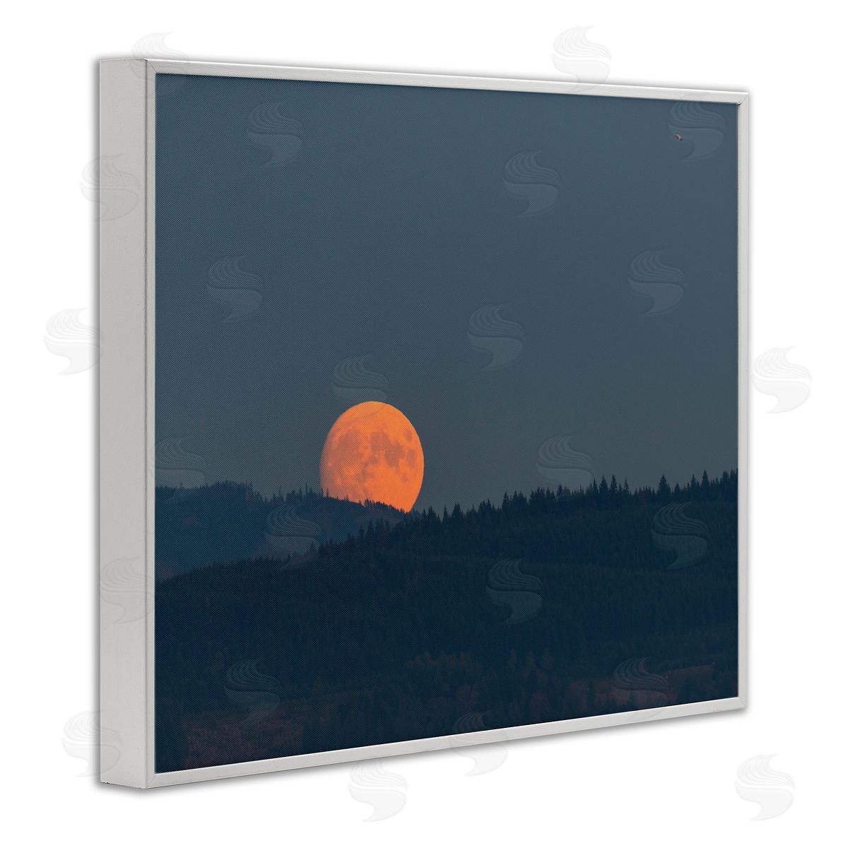 Nancy Crowell Orange Moon over Dark Mountain Tree Forest