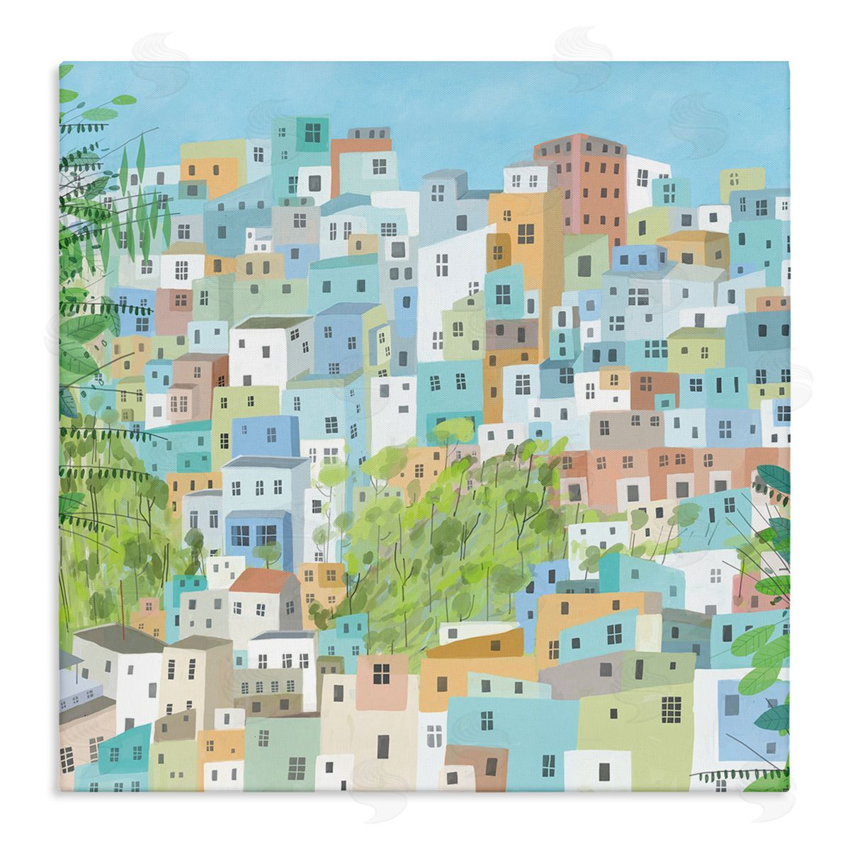 Carla Daly Layers of City Building Rio de Janiero Stretched Canvas Wall Art Print