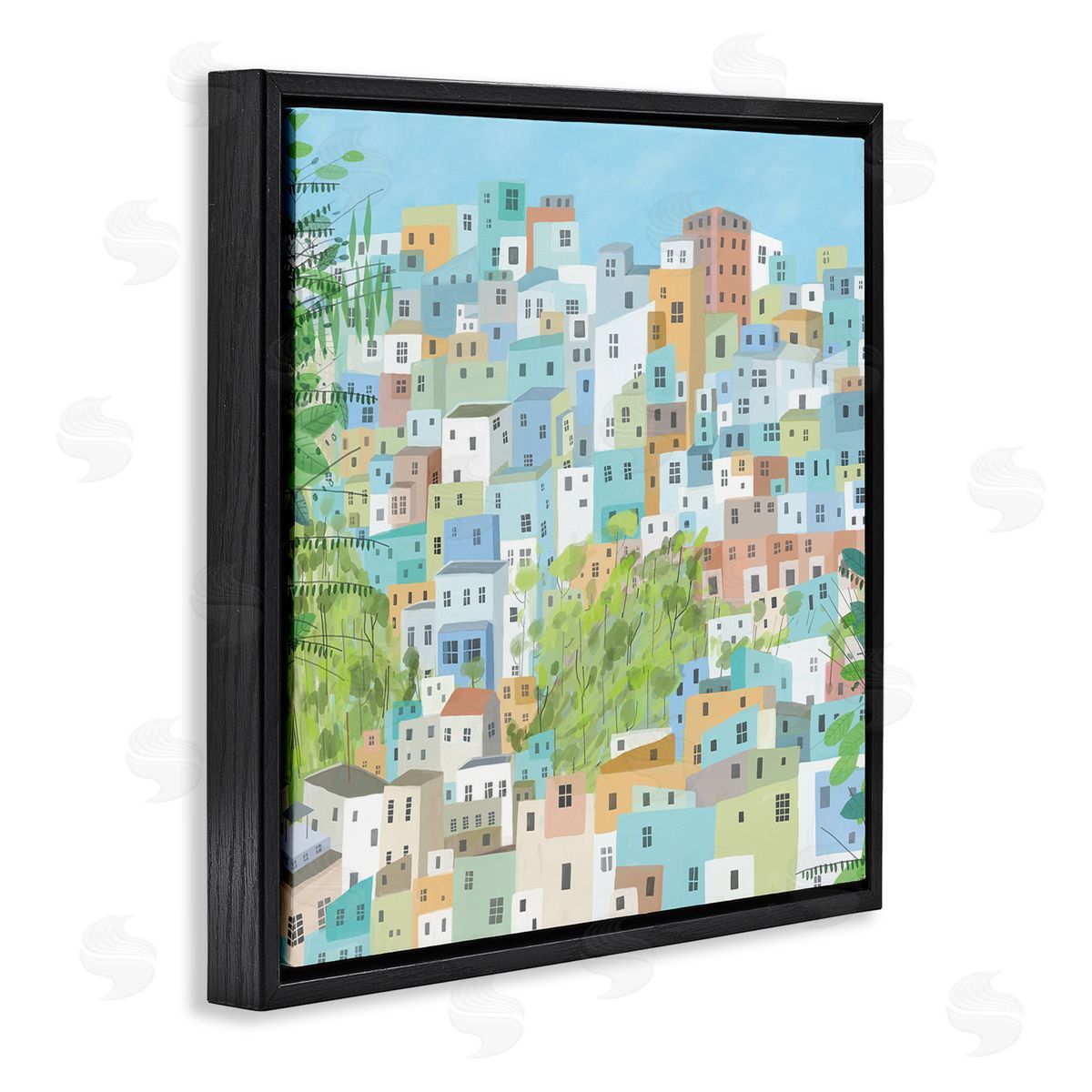 Carla Daly Layers of City Building Rio de Janiero Black Floating Frame Canvas Wall Art Print