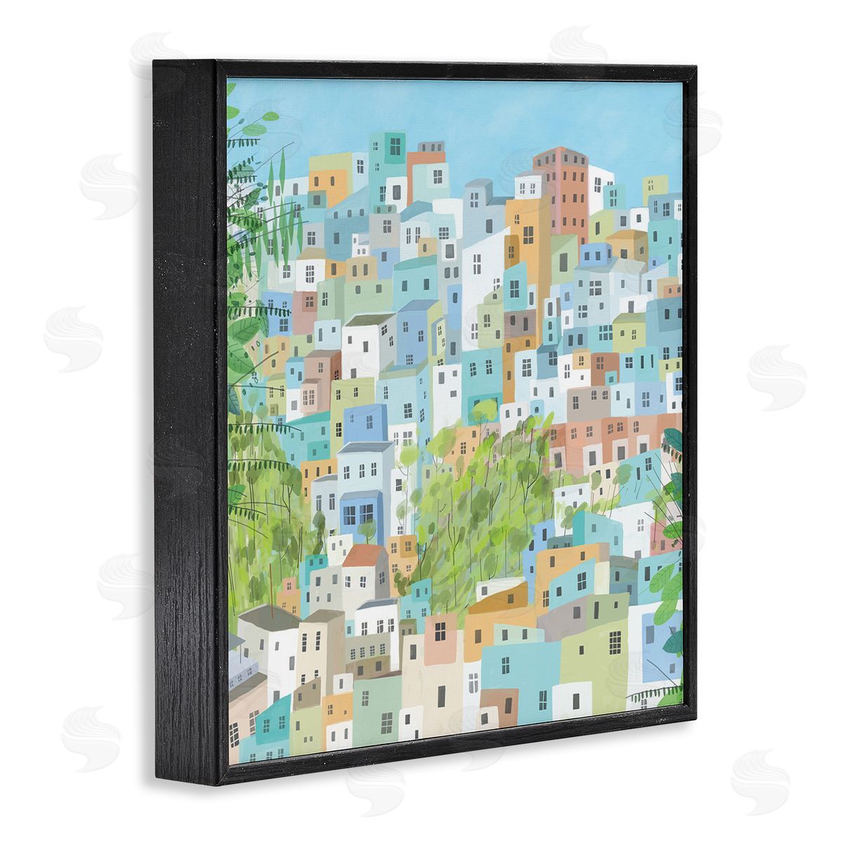 Carla Daly Layers of City Building Rio de Janiero Black Framed Glicee Wall Art Print