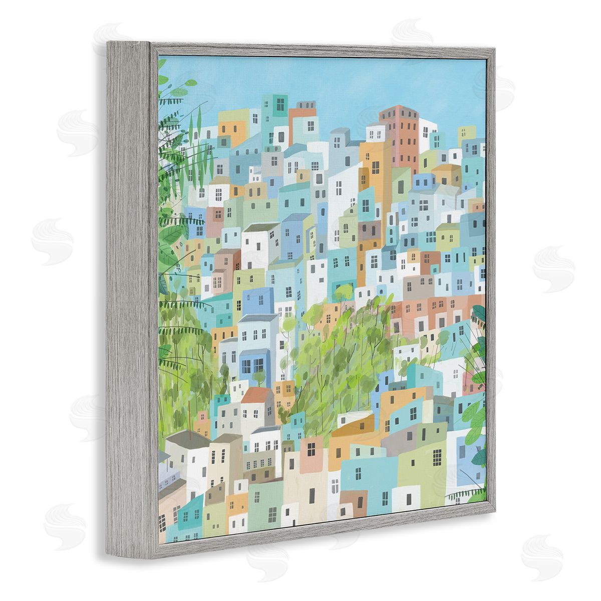 Carla Daly Layers of City Building Rio de Janiero Gray Framed Glicee Wall Art Print