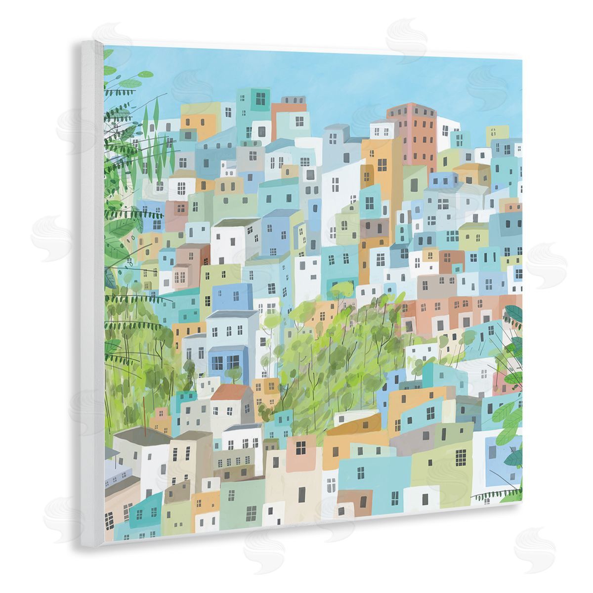 Carla Daly Layers of City Building Rio de Janiero Wooden Wall Plaque Art Print
