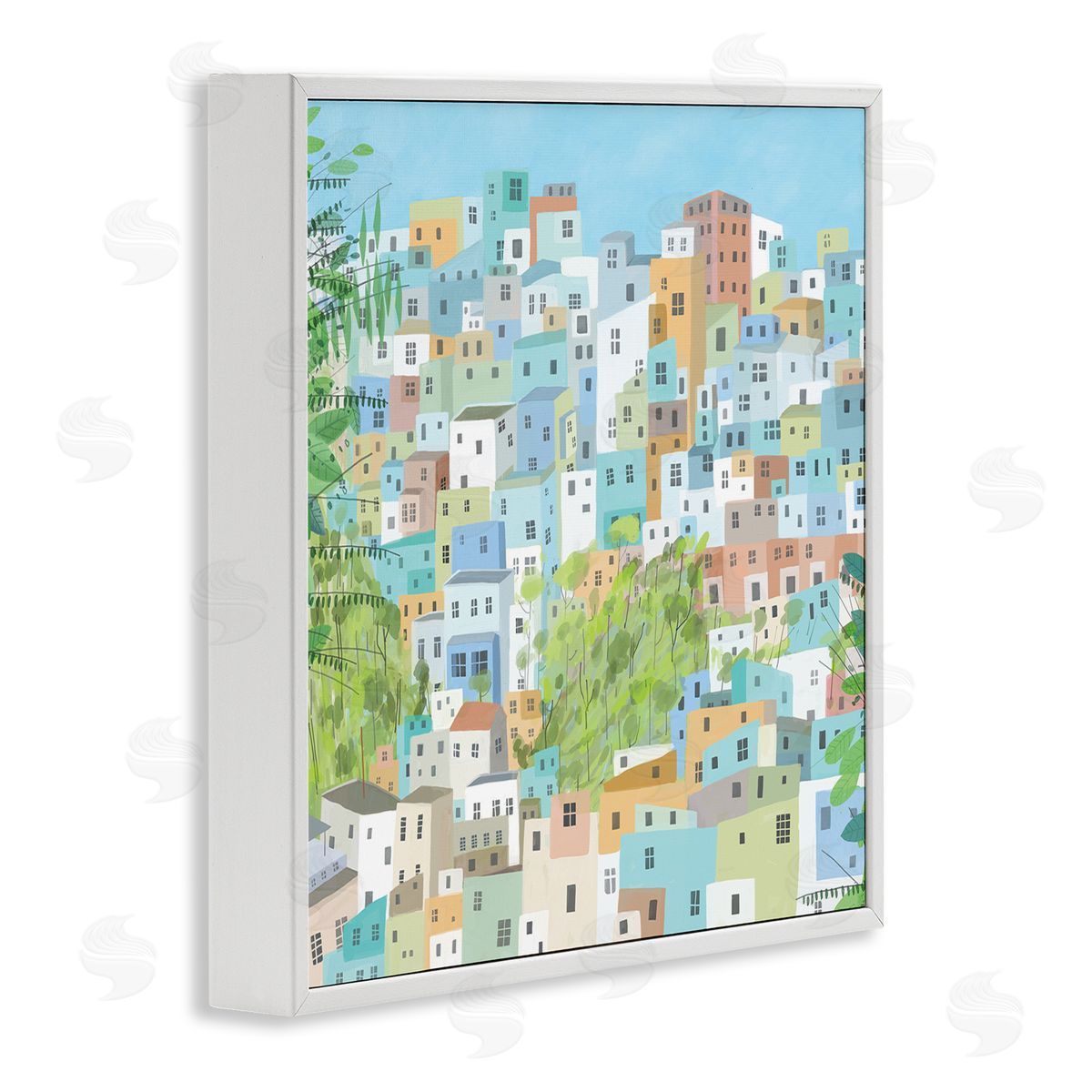 Carla Daly Layers of City Building Rio de Janiero White Framed Glicee Wall Art Print