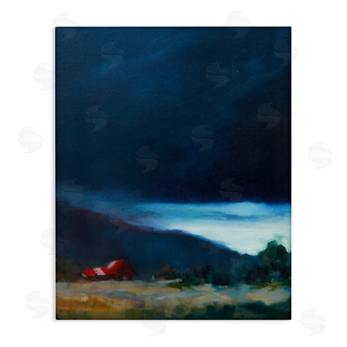 Eddie Barbini Storm Clouds over Countryside Cottage Landscape
