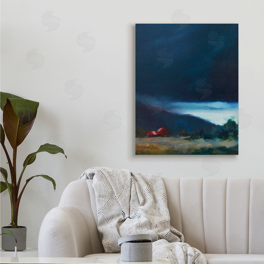 Eddie Barbini Storm Clouds over Countryside Cottage Landscape