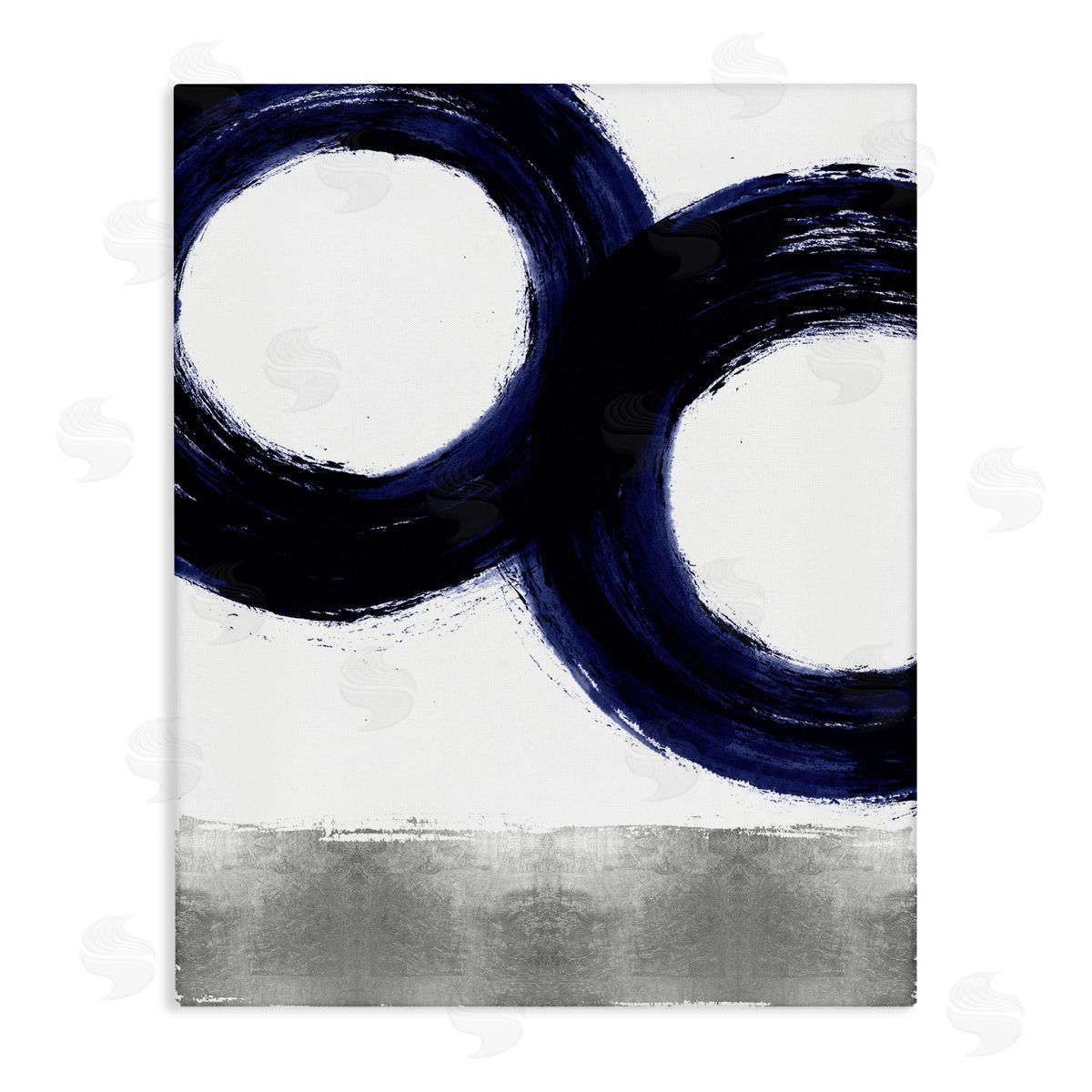 Ellie Roberts Abstract Shape Design Blue Circles above Grey