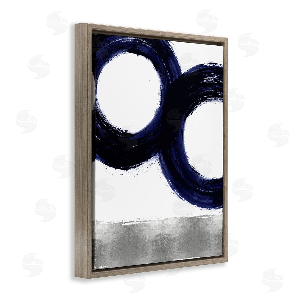 Ellie Roberts Abstract Shape Design Blue Circles above Grey