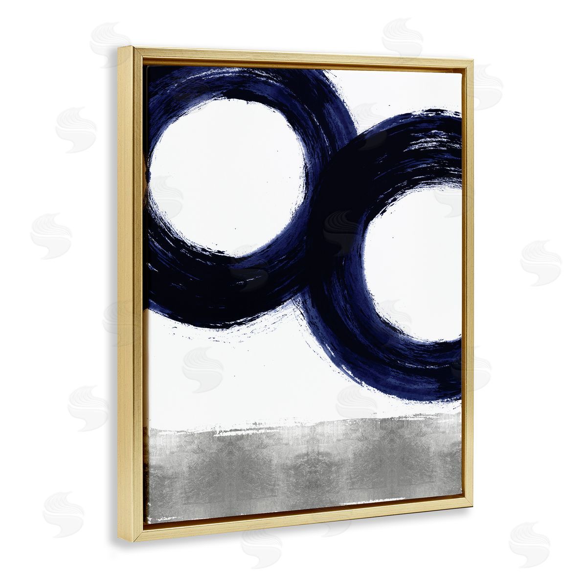 Ellie Roberts Abstract Shape Design Blue Circles above Grey