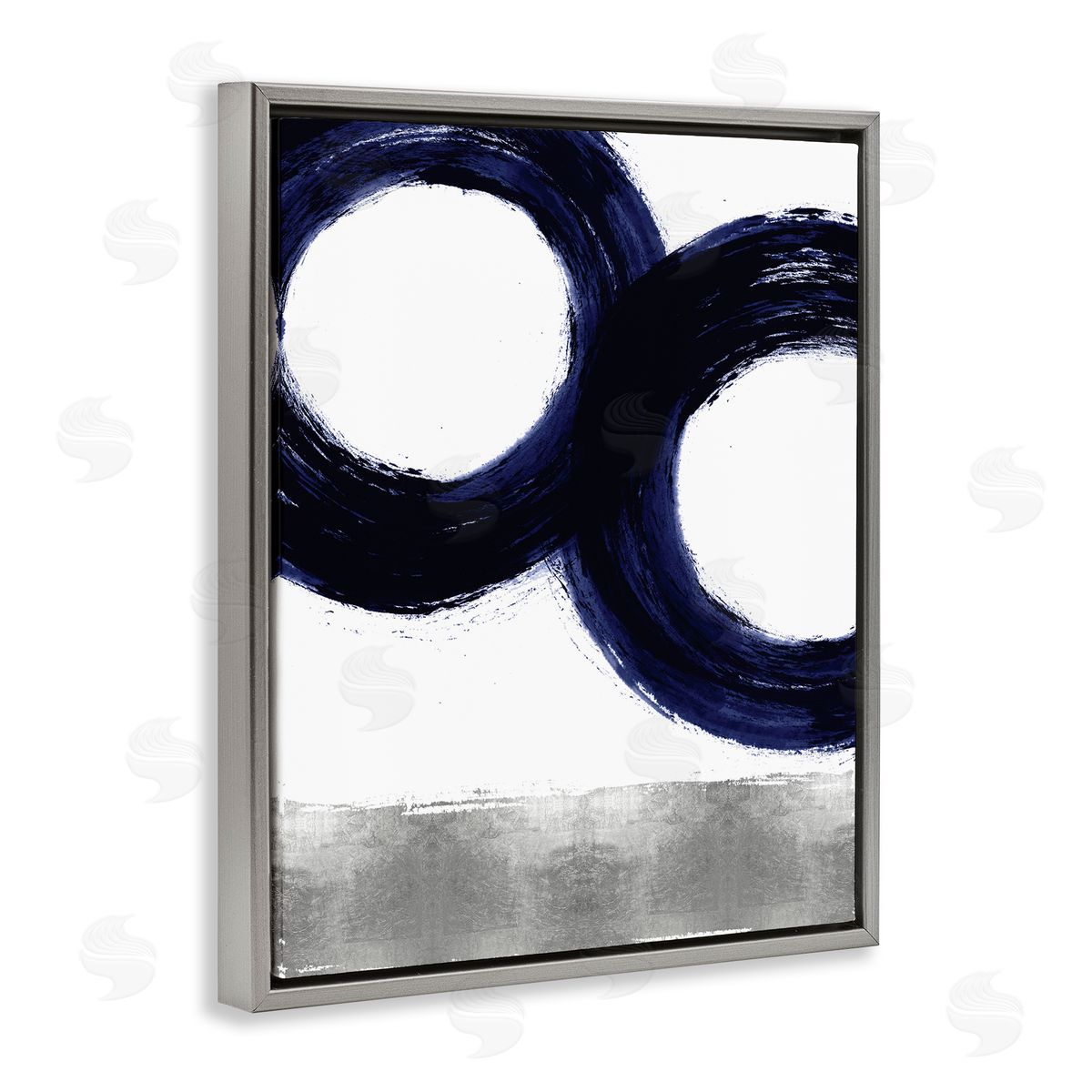 Ellie Roberts Abstract Shape Design Blue Circles above Grey