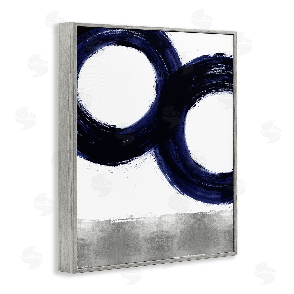 Ellie Roberts Abstract Shape Design Blue Circles above Grey