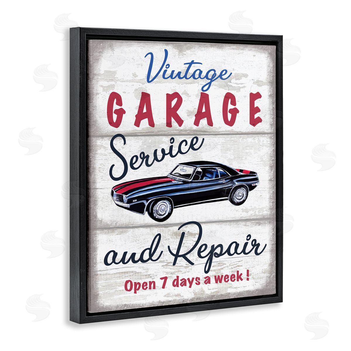 Elizabeth Tyndall Vintage Garage Service Sign Rustic Plank Pattern