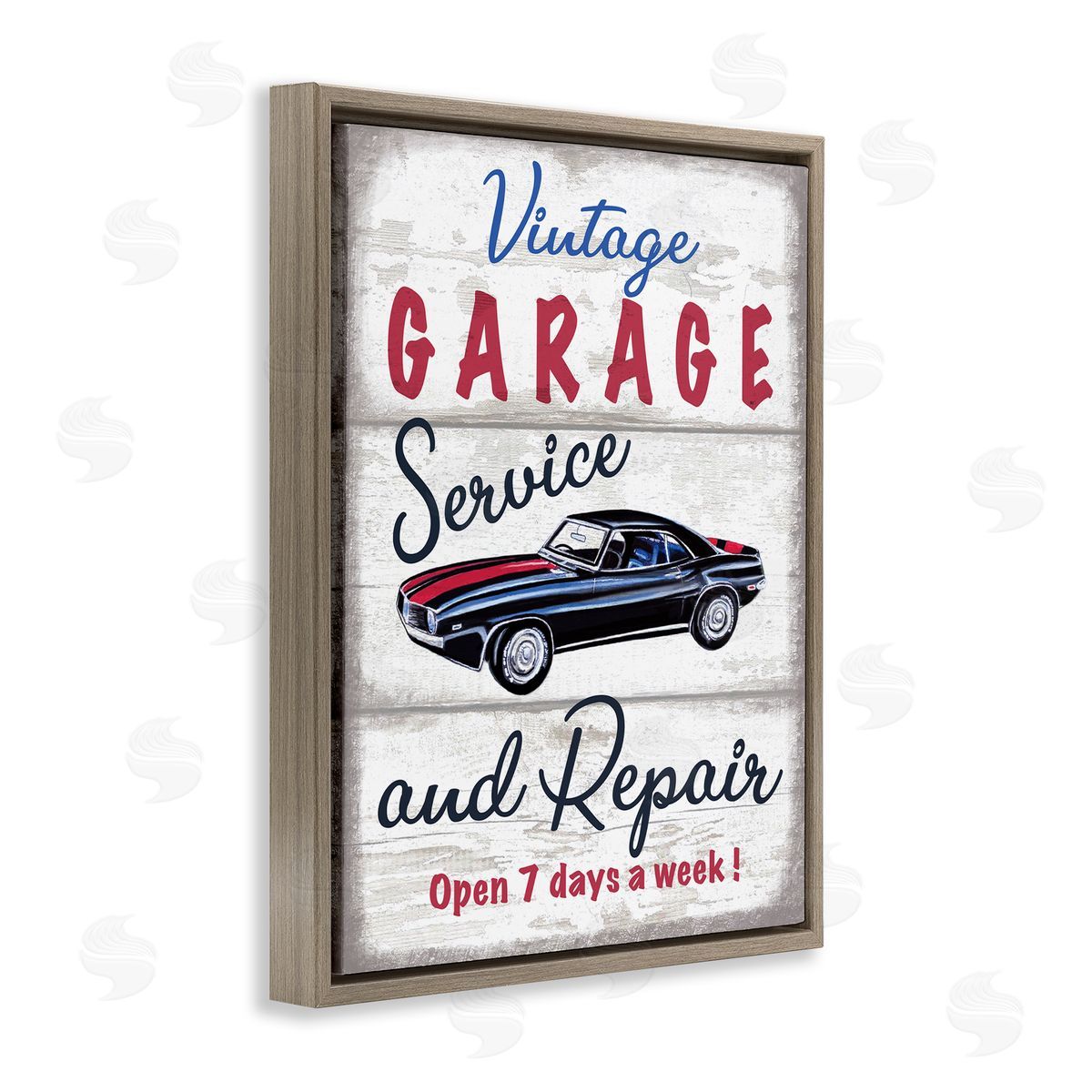 Elizabeth Tyndall Vintage Garage Service Sign Rustic Plank Pattern