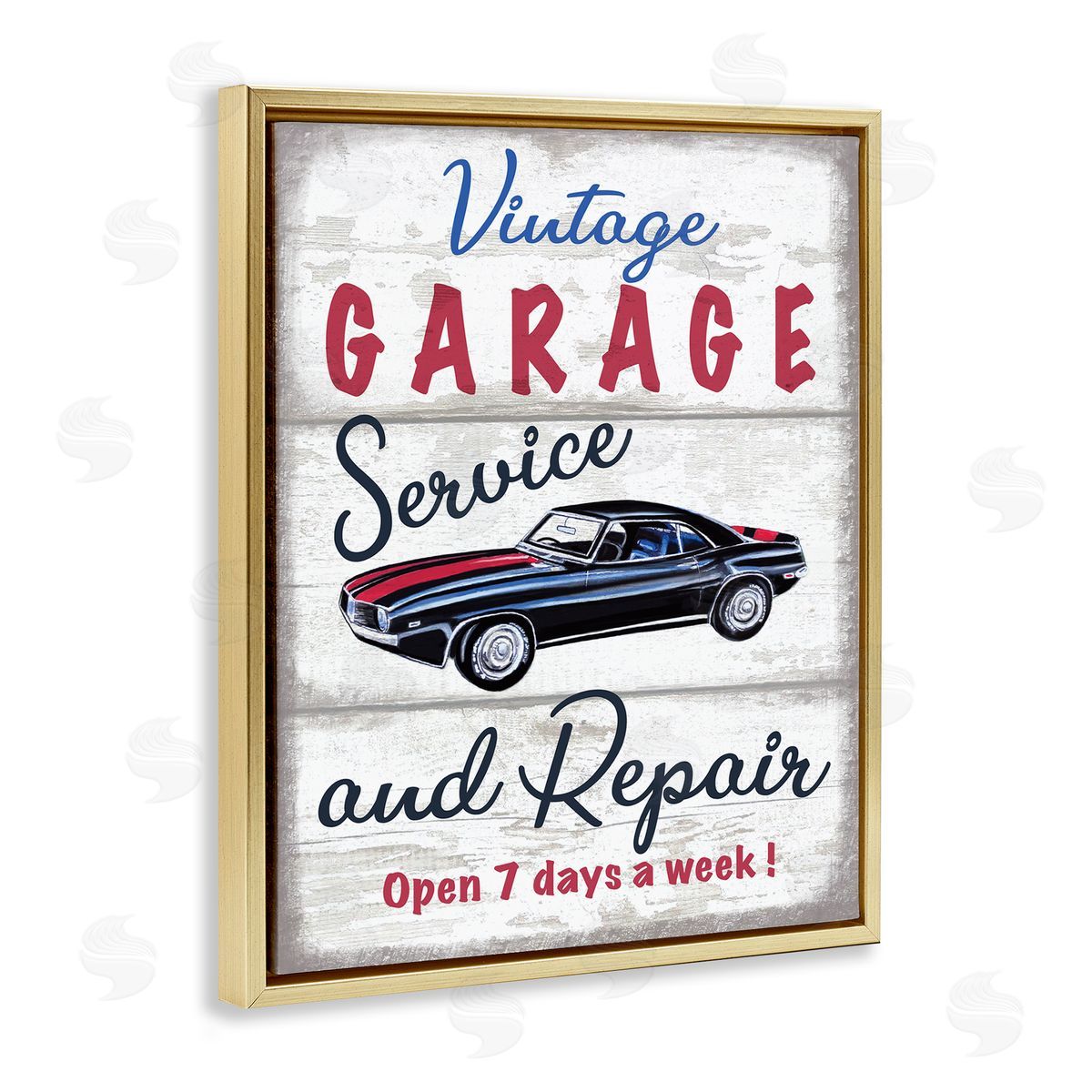 Elizabeth Tyndall Vintage Garage Service Sign Rustic Plank Pattern