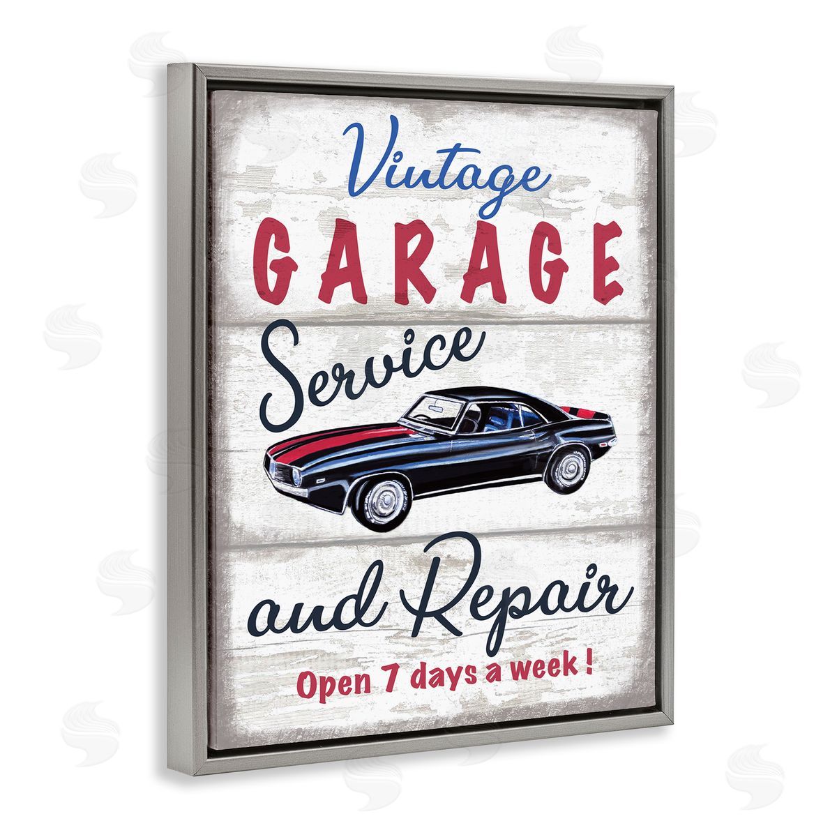 Elizabeth Tyndall Vintage Garage Service Sign Rustic Plank Pattern