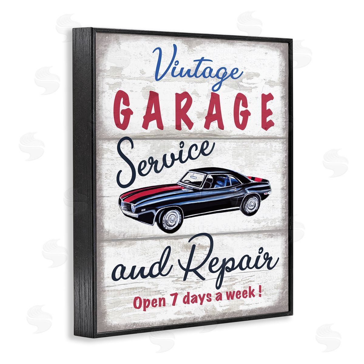 Elizabeth Tyndall Vintage Garage Service Sign Rustic Plank Pattern