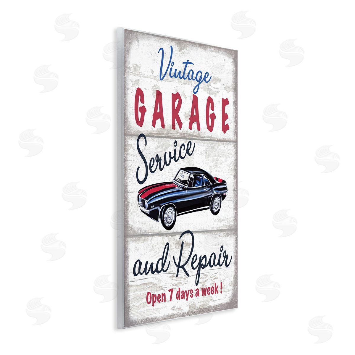 Elizabeth Tyndall Vintage Garage Service Sign Rustic Plank Pattern