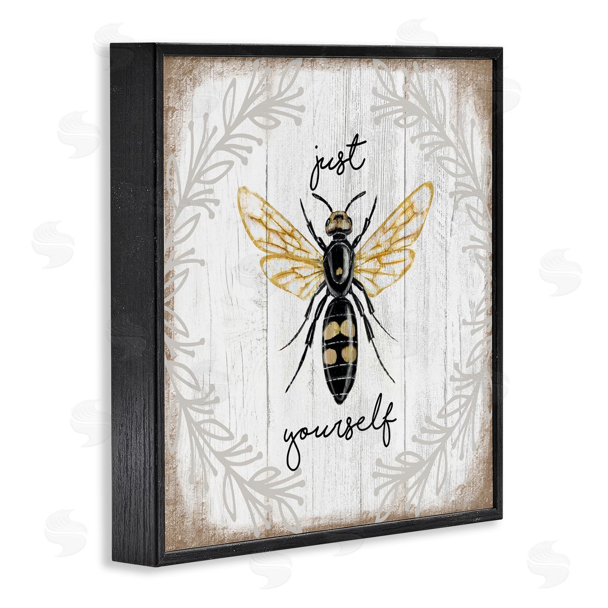 Elizabeth Tyndall Just Be Yourself Sentiment Country Charm Bee Black Framed Glicee Wall Art Print