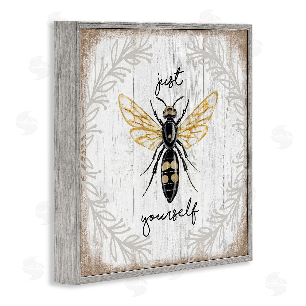 Elizabeth Tyndall Just Be Yourself Sentiment Country Charm Bee Gray Framed Glicee Wall Art Print