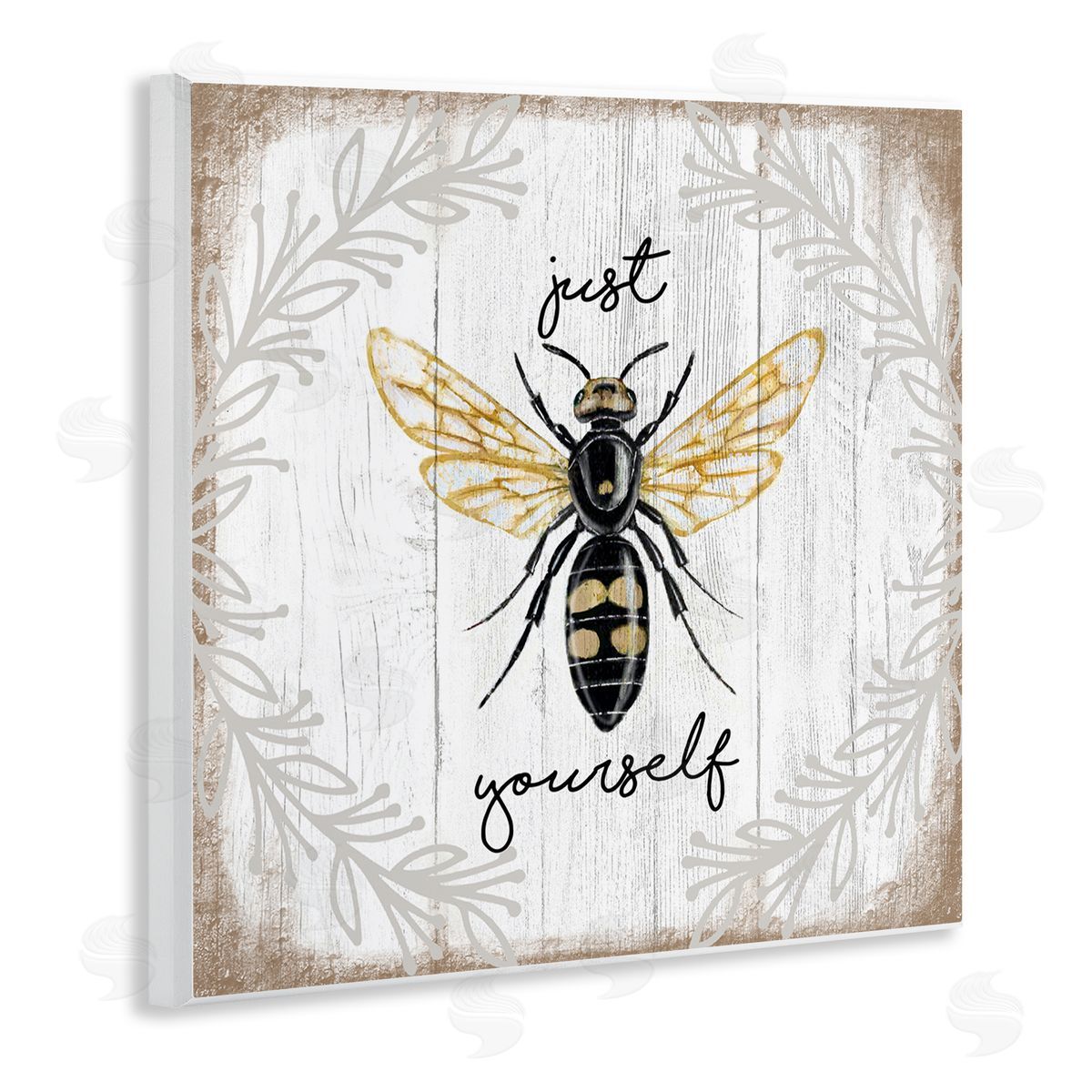 Elizabeth Tyndall Just Be Yourself Sentiment Country Charm Bee Wooden Wall Plaque Art Print