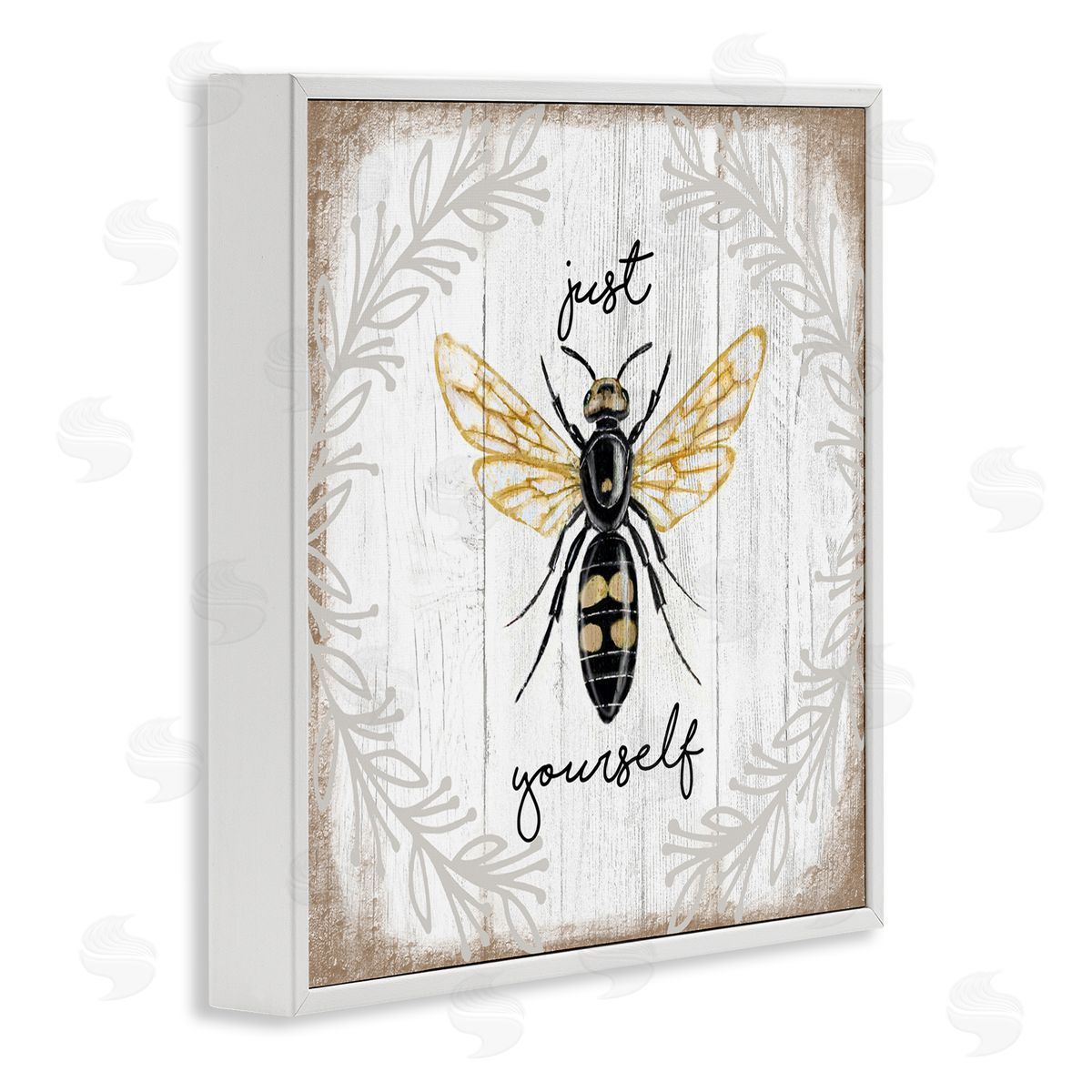 Elizabeth Tyndall Just Be Yourself Sentiment Country Charm Bee White Framed Glicee Wall Art Print