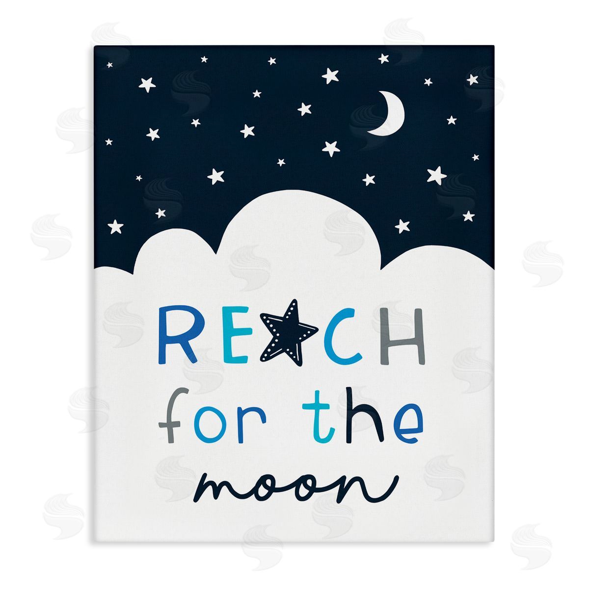 Elizabeth Tyndall Reach for Moon Phrase Night Sky Clouds