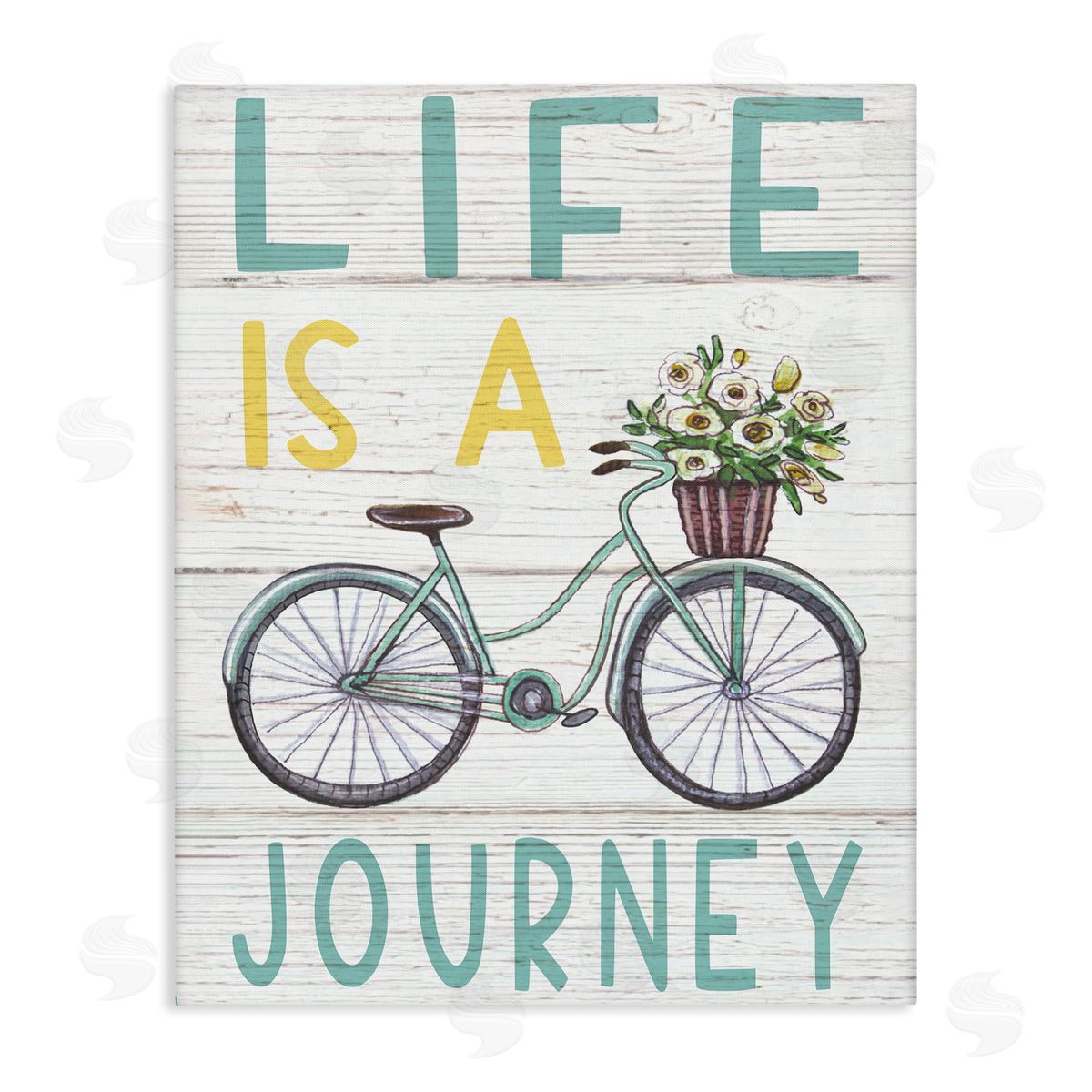 Elizabeth Tyndall Life's A Journey Blue Bicycle Flower Basket