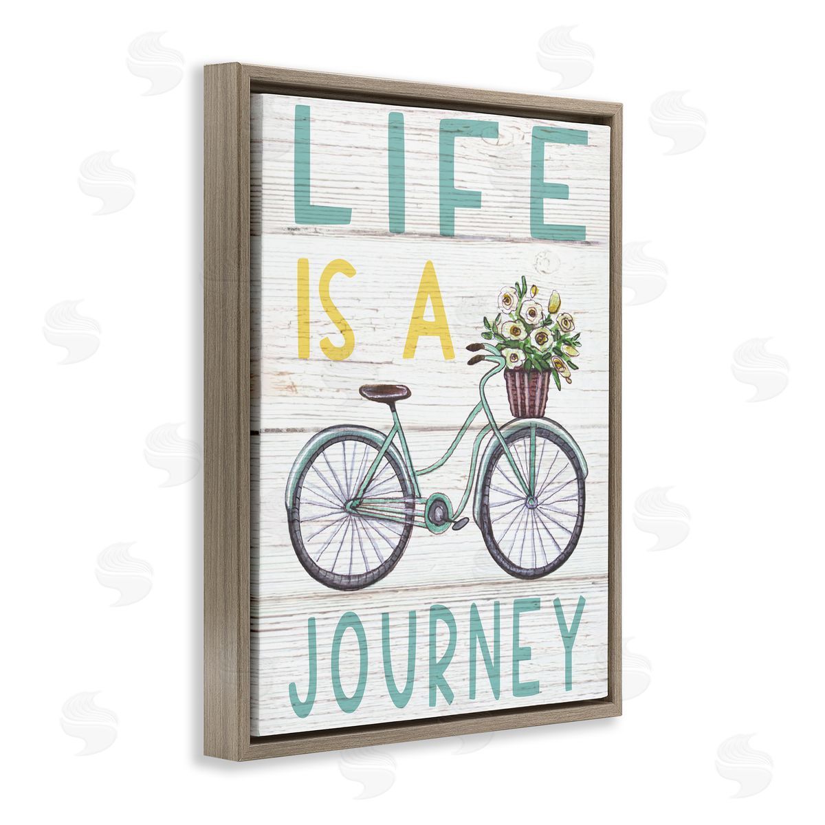 Elizabeth Tyndall Life's A Journey Blue Bicycle Flower Basket