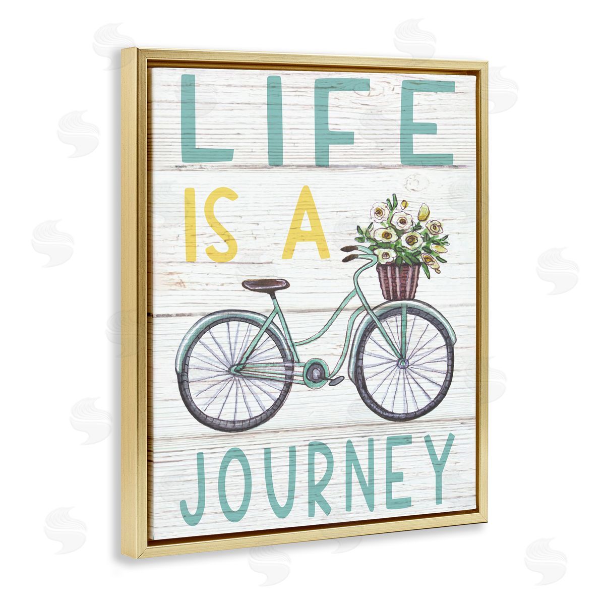Elizabeth Tyndall Life's A Journey Blue Bicycle Flower Basket