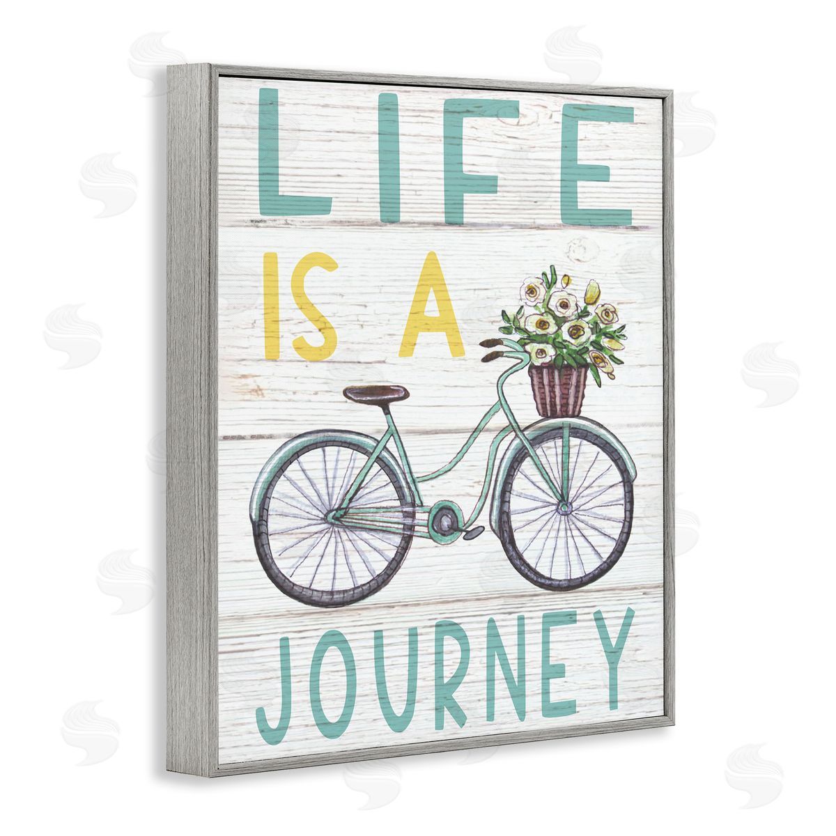 Elizabeth Tyndall Life's A Journey Blue Bicycle Flower Basket