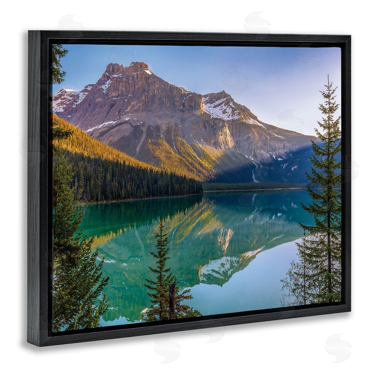 Dave Gordon Reflective Mountain Lake Landscape Sunny Sky