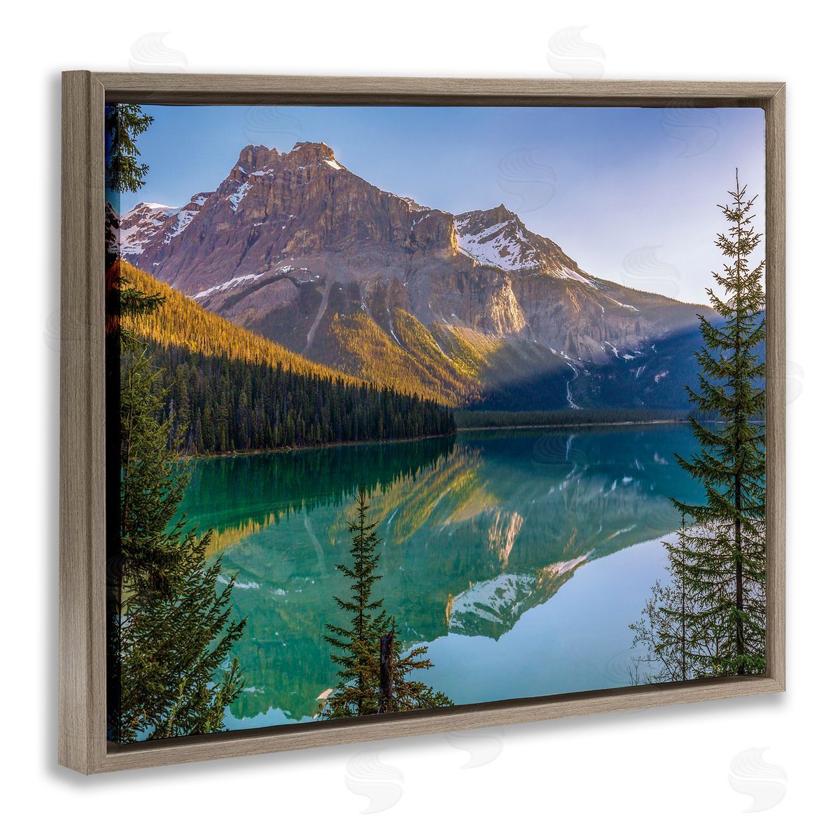 Dave Gordon Reflective Mountain Lake Landscape Sunny Sky