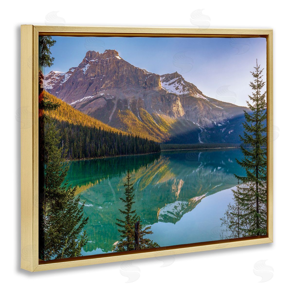 Dave Gordon Reflective Mountain Lake Landscape Sunny Sky