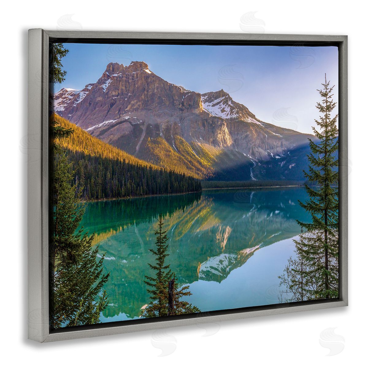 Dave Gordon Reflective Mountain Lake Landscape Sunny Sky