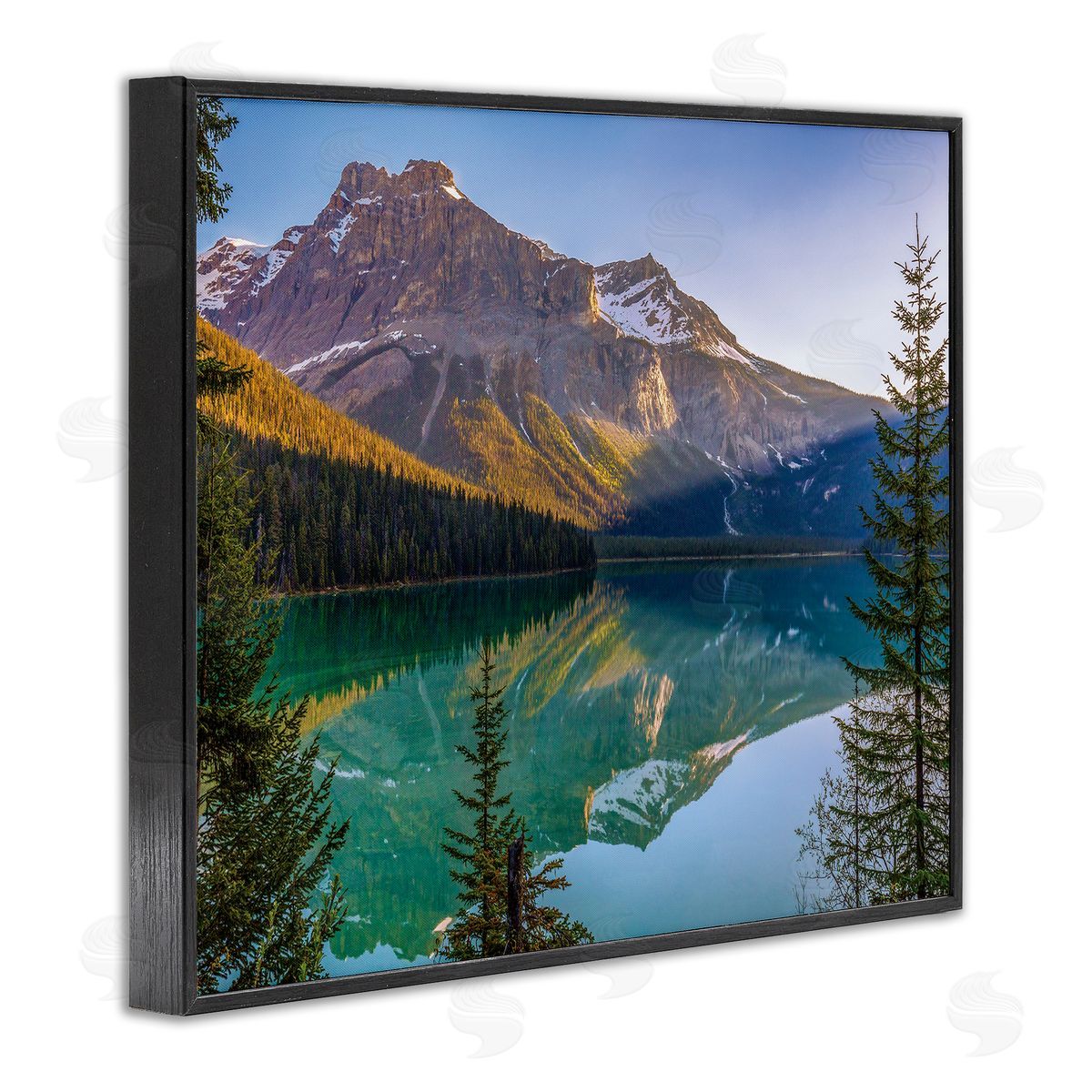 Dave Gordon Reflective Mountain Lake Landscape Sunny Sky