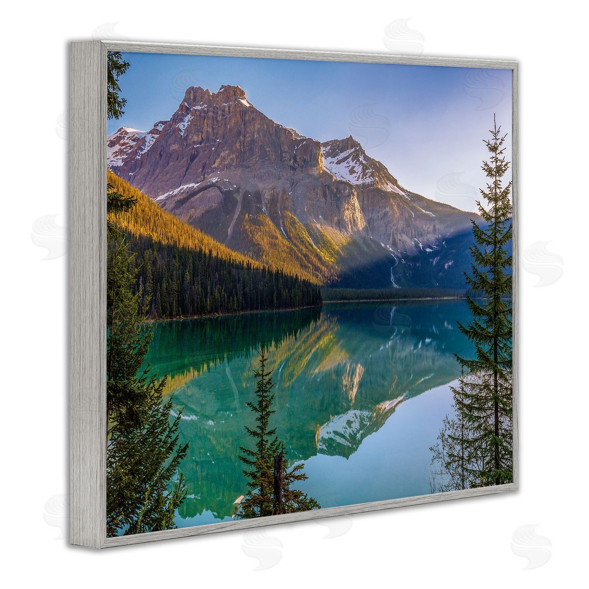 Dave Gordon Reflective Mountain Lake Landscape Sunny Sky