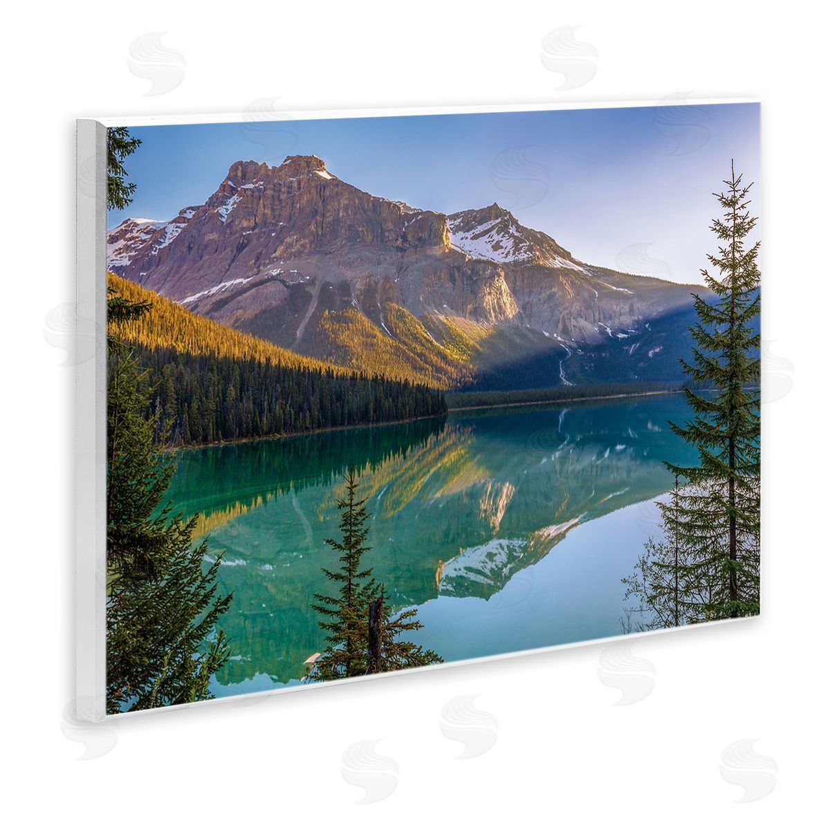 Dave Gordon Reflective Mountain Lake Landscape Sunny Sky