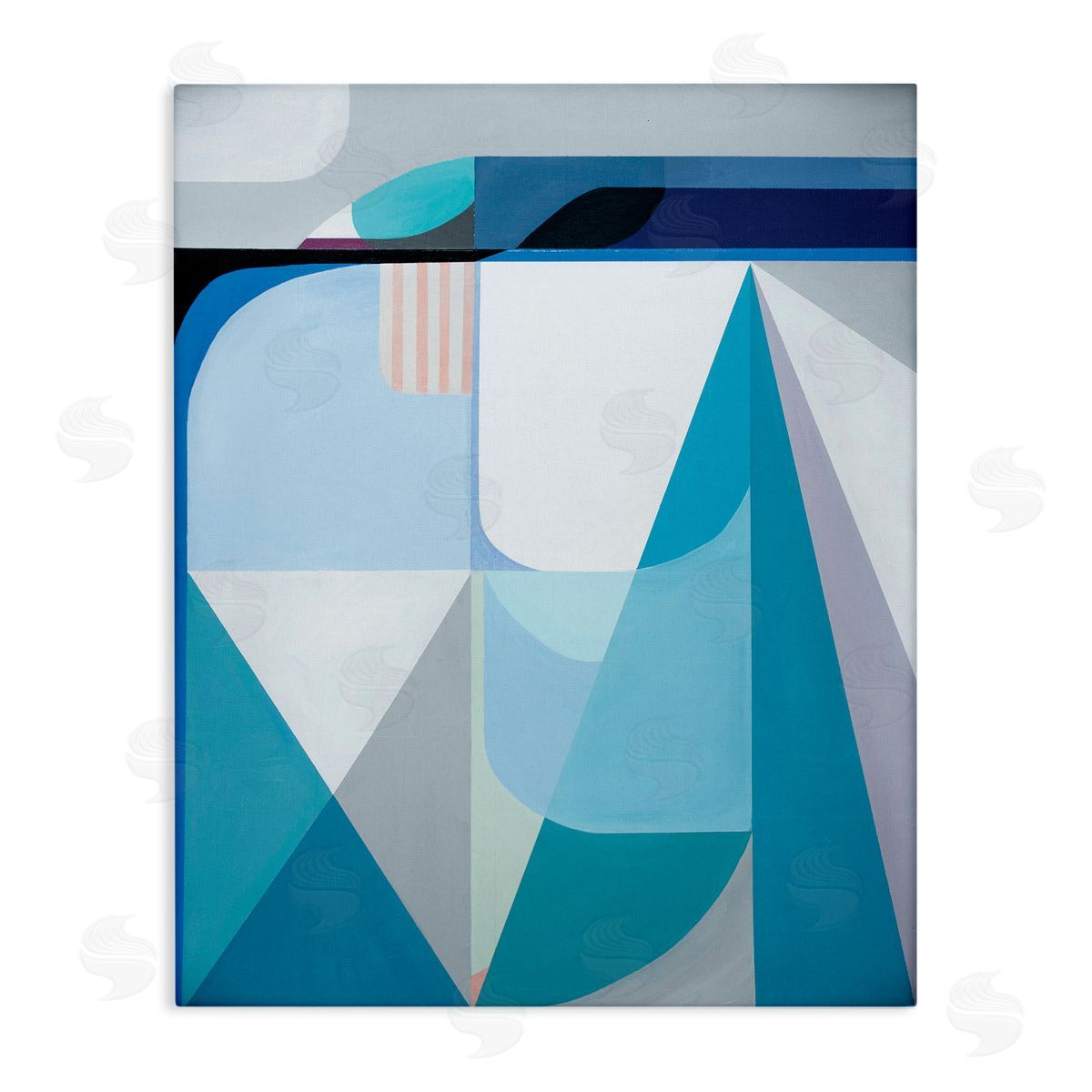 Marion Griese Abstract Geometric Shapes Pop Blue White