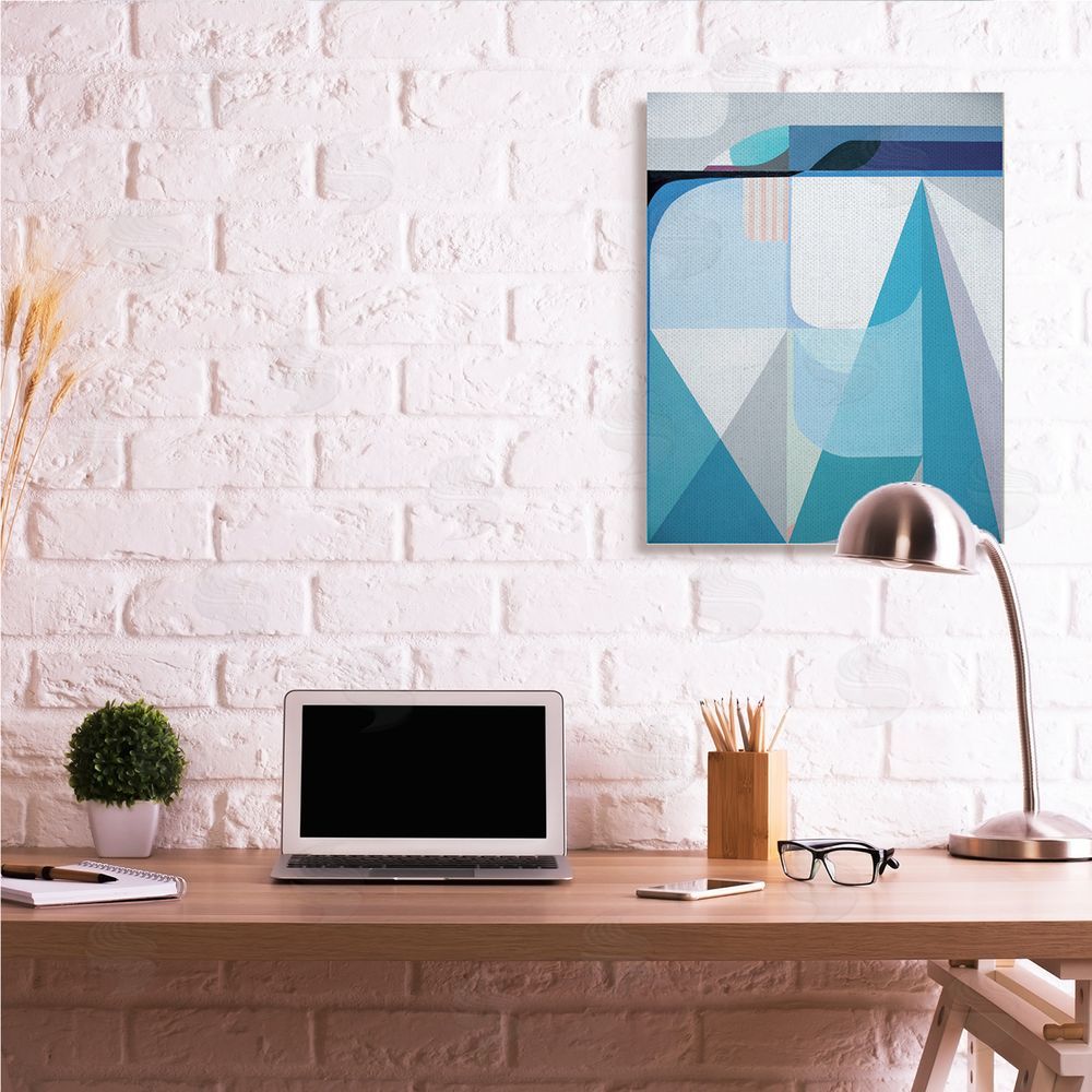 Marion Griese Abstract Geometric Shapes Pop Blue White