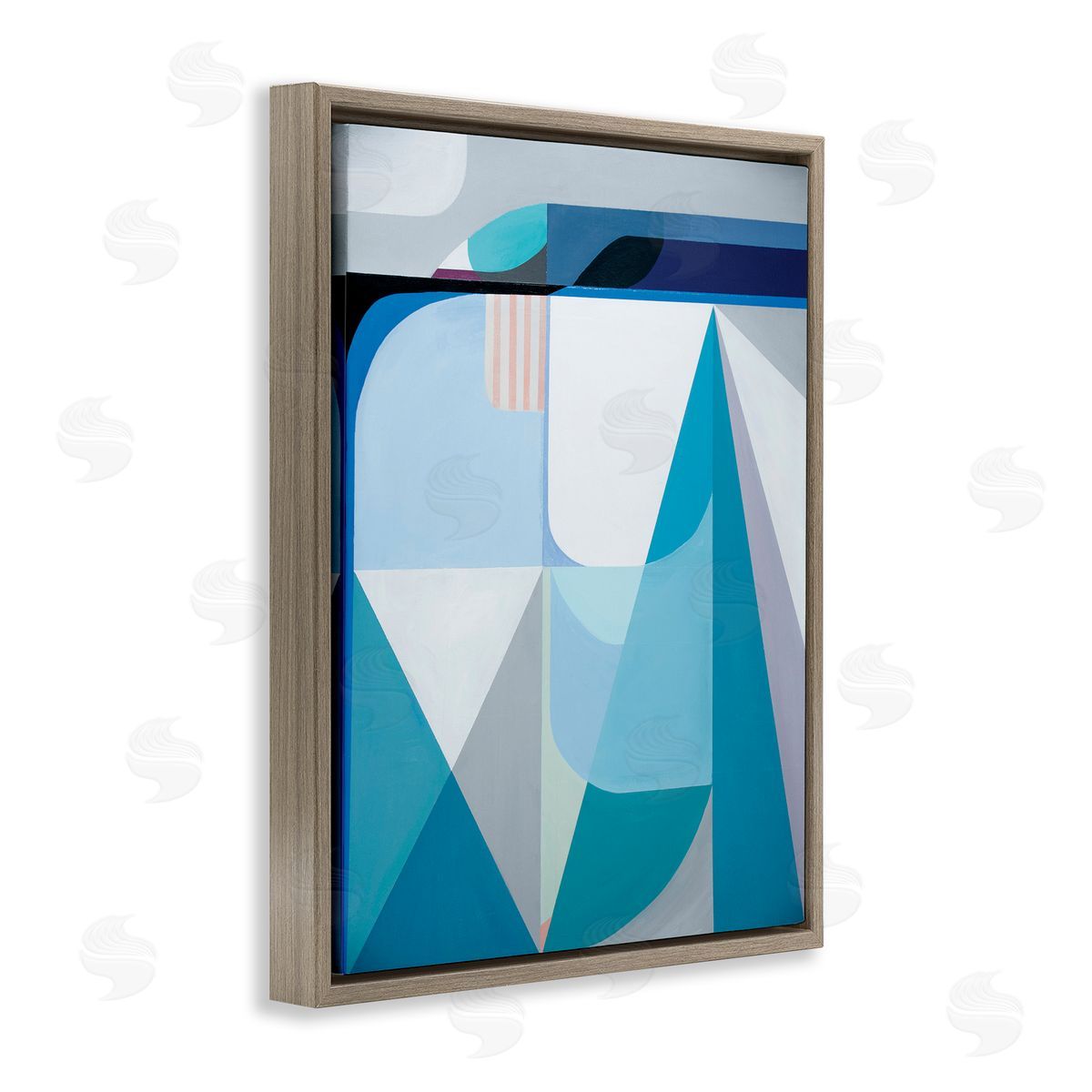Marion Griese Abstract Geometric Shapes Pop Blue White