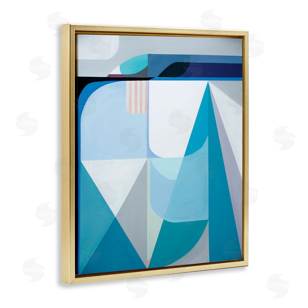 Marion Griese Abstract Geometric Shapes Pop Blue White