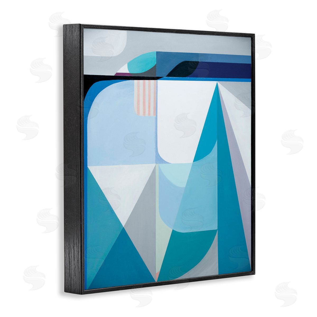 Marion Griese Abstract Geometric Shapes Pop Blue White