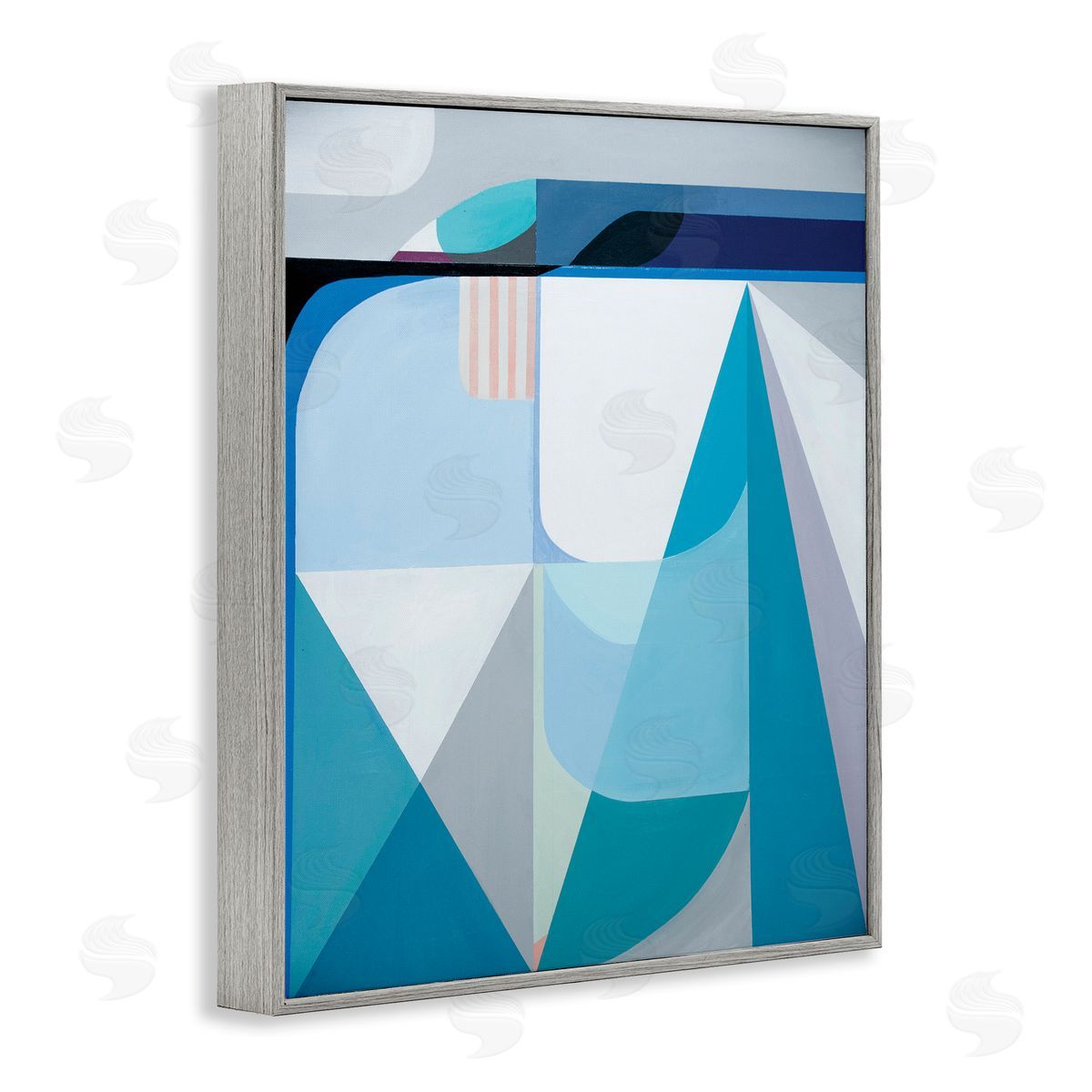 Marion Griese Abstract Geometric Shapes Pop Blue White