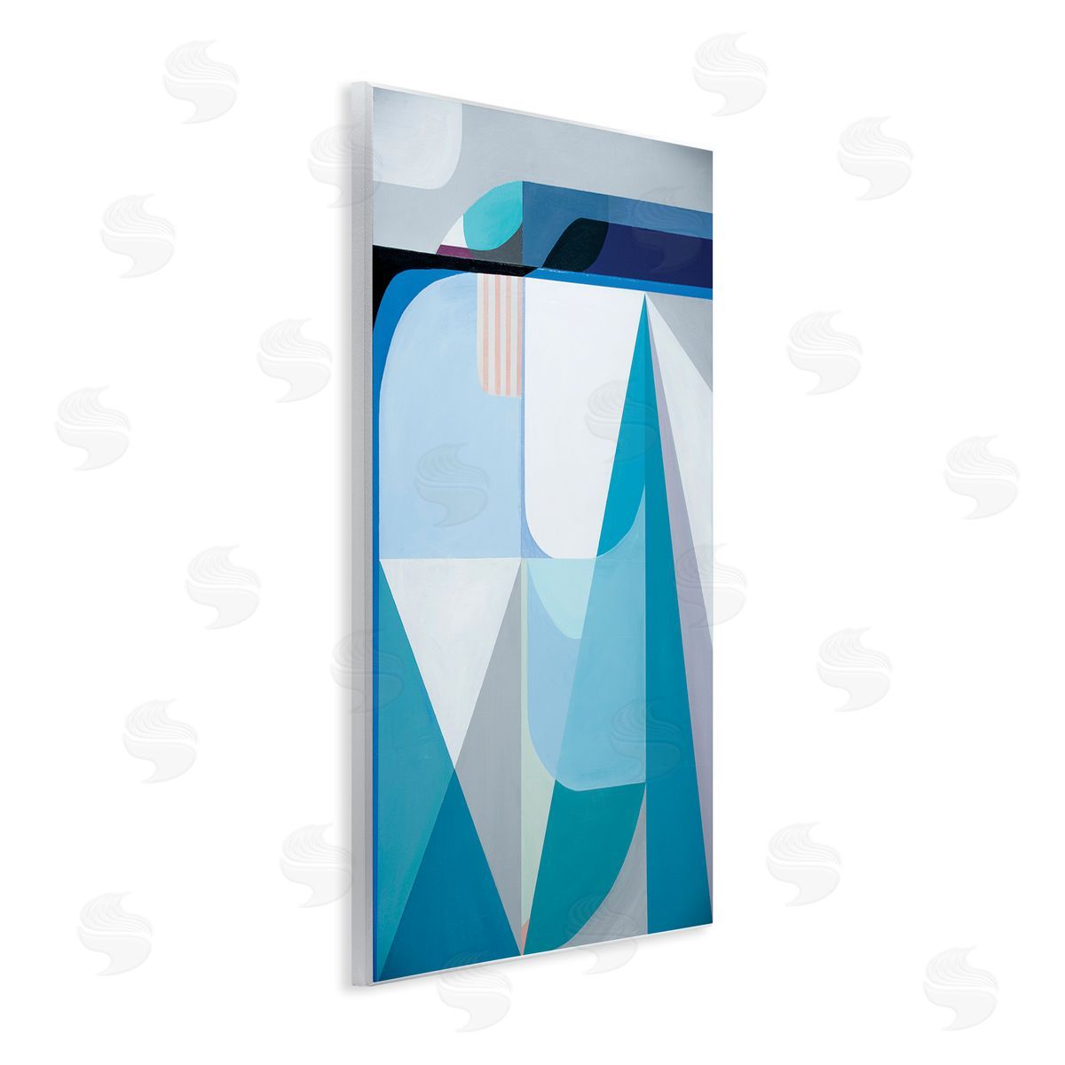 Marion Griese Abstract Geometric Shapes Pop Blue White