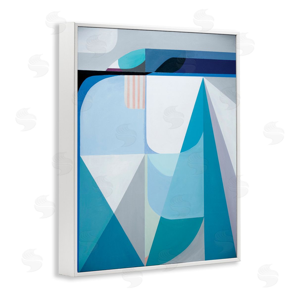 Marion Griese Abstract Geometric Shapes Pop Blue White