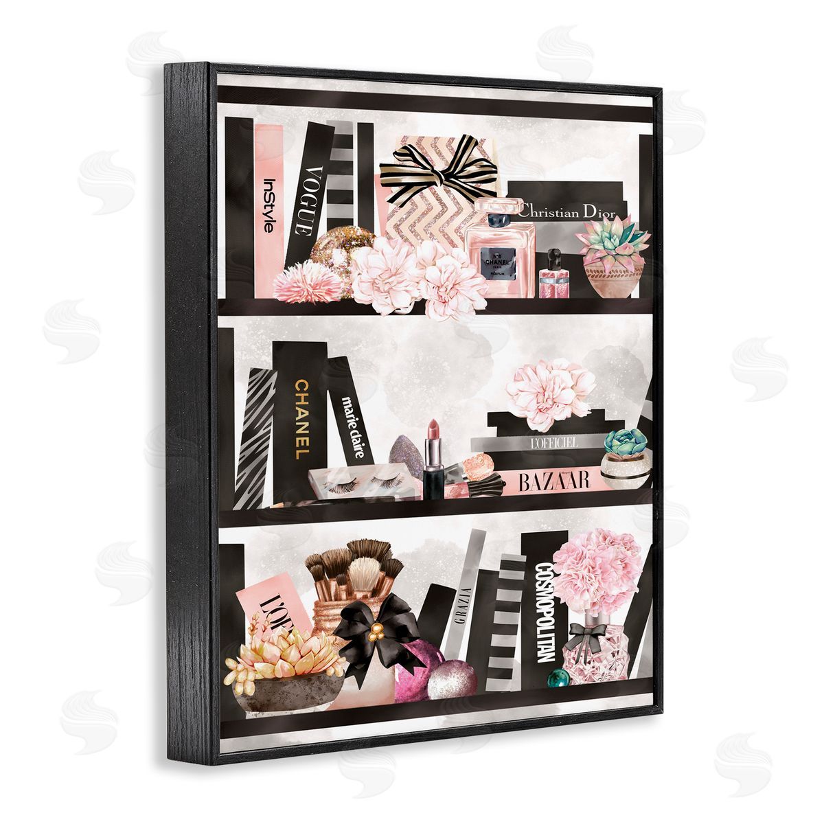 Ziwei Li Fashion Bookshelf Glam Cosmetic Accessories and Books