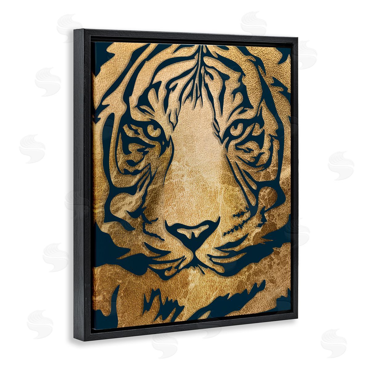 Stupell Studio Tiger Stripe Portrait Distressed Fabric Pattern