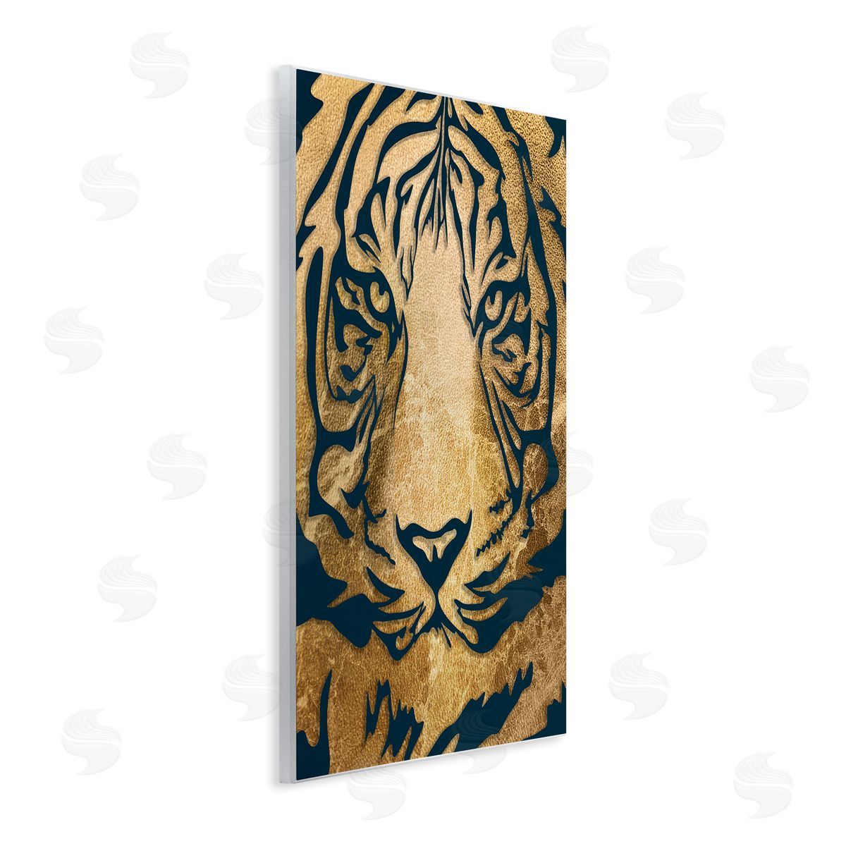 Stupell Studio Tiger Stripe Portrait Distressed Fabric Pattern